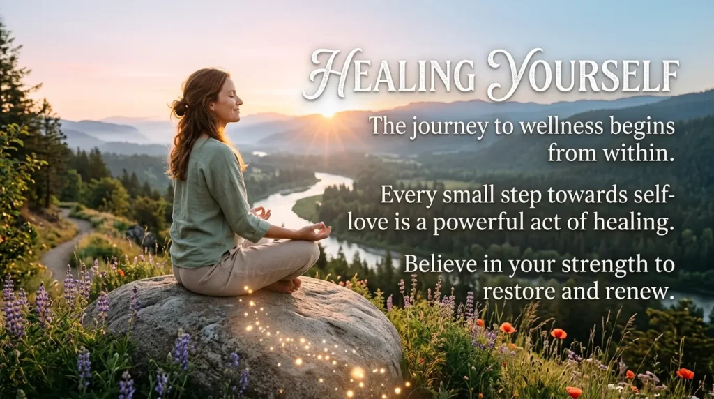 # Healing Yourself Quotes: Words to Help You Find Peace, Strength, and Self-Love SEO title options, meta description, and complete article SEO title options 1. Healing Yourself Quotes: 90+ Words for Inner Peace and Growth 2. Healing Yourself Quotes to Help You Let Go and Move Forward 3. Healing Yourself Quotes About Self-Love, Strength, and Peace Recommended SEO title: Healing Yourself Quotes: Find Peace, Strength & Self-Love Meta description: Discover healing yourself quotes about self-love, inner peace, heartbreak, and personal growth to help you let go of the past and move forward. Suggested URL slug: `/healing-yourself-quotes/` Healing yourself is a personal journey that takes patience, courage, and self-compassion. Sometimes, a few meaningful words can help you understand your feelings, find comfort during difficult days, and remember that your past does not define your future. These healing yourself quotes are for anyone learning to let go of emotional pain, rebuild confidence, accept themselves, or find peace after a challenging experience. Whether you are recovering from heartbreak, moving beyond disappointment, or simply trying to become a stronger version of yourself, the right words can offer a gentle reminder that you deserve kindness and happiness, too. Explore these original quotes about inner peace, self-love, letting go, and personal growth, and find the words that speak to your heart. ## Healing Yourself Quotes to Find Inner Peace Inner peace begins when you give yourself permission to slow down, acknowledge your feelings, and stop fighting every emotion you experience. You cannot always control what happens around you, but you can gradually learn to respond with patience and understanding. These original healing quotes remind you that peace is something worth protecting. 1. “Healing begins when you stop running from your feelings and start listening to your heart.” 2. “Your peace matters more than proving yourself to people who refuse to understand you.” 3. “Sometimes, the bravest thing you can do is give yourself permission to rest.” 4. “You do not have to solve your entire life today; take one peaceful step at a time.” 5. “Let your heart breathe without demanding that it become strong overnight.” 6. “Inner peace grows when you release the battles that no longer deserve your energy.” 7. “You deserve a life where your mind feels safe and your heart can finally relax.” 8. “Healing yourself means learning that silence can be comforting instead of lonely.” 9. “A peaceful heart is built through small acts of self-kindness repeated every day.” 10. “You cannot change yesterday, but you can choose how gently you treat yourself today.” 11. “Give yourself the same patience you offer to everyone you love.” 12. “Peace arrives when you stop expecting every unanswered question to have an explanation.” 13. “Your healing does not need an audience; it only needs your honest attention.” 14. “Sometimes, letting go of the need to control everything is the beginning of freedom.” 15. “You are allowed to protect your peace without explaining every boundary you create.” ## Healing Yourself Quotes After Heartbreak Heartbreak can leave you questioning your worth, remembering old conversations, and wondering how something meaningful could end. Healing after a relationship ends is rarely a straight path. Some days may feel easier than others, and that does not mean you are moving backward. Allow yourself to grieve what you lost while remembering that your future can still hold love, connection, and happiness. 1. “A broken heart can still teach you how to love yourself more deeply.” 2. “You can miss someone and still recognize that moving forward is right for you.” 3. “Healing begins when their absence stops becoming a reason to abandon yourself.” 4. “The end of a relationship is not the end of your ability to feel loved.” 5. “You deserve love that does not require you to lose yourself to keep it.” 6. “Let your tears tell their story, but do not let your pain write your entire future.” 7. “Sometimes, goodbye creates the space you need to rediscover who you are.” 8. “You are not difficult to love simply because someone could not love you well.” 9. “Your heart deserves time to recover from the promises that never became reality.” 10. “You can appreciate the beautiful memories without returning to the painful situation.” 11. “Healing after heartbreak means choosing yourself, even when part of you still looks back.” 12. “Someone leaving your life does not take away the goodness that lives within you.” 13. “Do not measure your worth by another person's ability to recognize it.” 14. “Every ending gives you an opportunity to decide what kind of love you will accept next.” 15. “One day, the memories may remain, but they will no longer carry the same weight.” ## Healing Yourself Quotes About Self-Love Self-love is not about believing you are perfect or never making mistakes. It is about treating yourself with respect even when you feel uncertain, disappointed, or unhappy with a decision you made. When you begin to accept your imperfections and recognize your needs, you create a healthier foundation for personal growth. These self-healing quotes offer reminders that you deserve the same compassion you give to others. 1. “You do not need to become someone else to deserve your own love.” 2. “Self-love begins when you stop treating your imperfections as reasons for rejection.” 3. “Choose yourself without feeling guilty for finally listening to your own needs.” 4. “You are worthy of kindness even on the days when you accomplish nothing.” 5. “Your value does not decrease when someone fails to appreciate your presence.” 6. “Speak to yourself as gently as you would speak to someone you deeply love.” 7. “You can be a work in progress and still be proud of who you are today.” 8. “Learning to say no can be an act of love toward the person you are becoming.” 9. “You deserve relationships that respect your boundaries and honor your feelings.” 10. “Stop waiting for permission to become the person you want to be.” 11. “Your mistakes are experiences to learn from, not permanent labels for your identity.” 12. “You begin to grow when your need for approval becomes smaller than your respect for yourself.” 13. “Make room for your own happiness without apologizing for taking up space.” 14. “The relationship you have with yourself deserves patience, honesty, and care.” 15. “You are allowed to outgrow the version of yourself that survived by pleasing everyone.” ## Healing Yourself Quotes to Let Go of the Past Letting go does not mean pretending that nothing happened or convincing yourself that painful experiences were unimportant. It means allowing the past to become part of your story without giving it complete control over your present. Forgiveness, acceptance, and moving forward look different for everyone. You do not have to rush the process or force yourself to feel ready before you are. 1. “You can honor your past without allowing it to decide your future.” 2. “Let yesterday teach you, but do not let it imprison you.” 3. “Healing means releasing the belief that you must keep suffering to prove that something mattered.” 4. “You cannot rewrite old chapters, but you can choose what happens in the next one.” 5. “Give yourself permission to become someone your past never expected.” 6. “Not every unanswered question deserves a lifetime of searching.” 7. “You can release resentment without pretending that the hurt was acceptable.” 8. “Your past explains some of your fears, but it does not have to control your choices.” 9. “Sometimes, moving forward begins with accepting that you may never receive an apology.” 10. “You are allowed to remember without returning to what hurt you.” 11. “Stop punishing your present self for decisions made by a younger, less experienced you.” 12. “Let go of the need to understand every ending before you begin again.” 13. “The past becomes lighter when you stop carrying it as proof that you are broken.” 14. “You can forgive yourself for not knowing then what you understand now.” 15. “Your next chapter deserves more attention than the pages you cannot change.” ## Short Healing Yourself Quotes for Daily Inspiration Sometimes, a short sentence is enough to express what you are feeling. Short healing quotes can serve as daily reminders, journal prompts, social media captions, or comforting messages to share with someone who needs encouragement. Choose a line that reflects your current journey and return to it whenever you need a little perspective. 1. “Healing takes the time it takes.” 2. “Choose peace over pressure.” 3. “Be gentle with your becoming.” 4. “Your heart deserves patience.” 5. “Slow progress is still progress.” 6. “Let yourself begin again.” 7. “You are more than your pain.” 8. “Rest is part of healing.” 9. “Grow through what you feel.” 10. “Protect your peace.” 11. “Your story is still unfolding.” 12. “Give yourself another chance.” 13. “Let hope find you again.” 14. “You deserve your own kindness.” 15. “One day, one step, one breath.” ## Deep Healing Yourself Quotes for Personal Growth Personal growth often begins with uncomfortable honesty. You may need to recognize habits that no longer serve you, question old beliefs, establish stronger boundaries, or accept that change requires consistent effort. Healing is not about becoming a person who never feels pain. It is about learning to meet difficult experiences with greater understanding and choosing healthier ways to move through life. 1. “The deepest healing begins when you become curious about your pain instead of ashamed of it.” 2. “You grow stronger when you stop confusing familiar suffering with a place where you belong.” 3. “Sometimes, becoming healthier means disappointing the expectations that kept you unhappy.” 4. “Your healing journey is not about returning to who you were; it is about discovering who you can become.” 5. “Every honest boundary is a reminder that your well-being deserves consideration.” 6. “You cannot build a peaceful future while refusing to acknowledge what needs to change.” 7. “Emotional strength is not the absence of tears; it is the willingness to keep caring for yourself.” 8. “Growth begins when you accept responsibility for your choices without blaming yourself for everything.” 9. “You become wiser when you learn from pain without allowing it to make you bitter.” 10. “Healing yourself means recognizing patterns that hurt you and practicing different responses.” 11. “You do not need to prove that you have suffered enough before allowing yourself to feel happy.” 12. “The courage to start over often comes from finally being honest about what is no longer working.” 13. “You can become more compassionate without becoming responsible for everyone's emotions.” 14. “Real progress sometimes looks like choosing not to repeat an old reaction.” 15. “The person you are becoming deserves the patience your younger self may never have received.” ## How to Use Healing Quotes in Your Daily Life Healing quotes can become small reminders to treat yourself with patience and make thoughtful choices. They are not a replacement for working through difficult experiences, but they can help you express emotions, reflect on your needs, and remember what matters to you. Here are five practical ways to make these words part of your daily routine. - Write in a journal: Choose a quote that reflects your feelings and write a few sentences about why it matters to you. - Create a daily reminder: Keep a meaningful quote on your phone or near your workspace to remind yourself to slow down and breathe. - Practice self-reflection: Ask yourself what a quote teaches you about your boundaries, relationships, or personal goals. - Share encouraging words: Send a thoughtful quote to a friend who may appreciate some kindness, without pressuring them to feel better immediately. - Use quotes as captions: Choose a short healing quote for an Instagram post, WhatsApp status, or personal reflection that expresses your journey. Remember that healing is not a competition. You do not have to make progress every day or pretend to be happy when you are struggling. Small steps, honest reflection, and support from people you trust can all be meaningful parts of moving forward. ## Frequently Asked Questions About Healing Yourself Quotes ### 1. What are the best healing yourself quotes? The best healing yourself quotes are those that help you feel understood and encourage you to treat yourself with compassion. A simple reminder such as “You are more than your pain” can encourage you to see yourself as a whole person rather than defining yourself by a difficult experience. ### 2. How do quotes help you heal emotionally? Healing quotes can give words to feelings that are difficult to explain, encourage self-reflection, and offer a comforting perspective during challenging moments. Their impact varies from person to person. Quotes can support your healing journey, but meaningful recovery may also involve time, healthy boundaries, supportive relationships, or professional help. ### 3. What is a good quote about healing and moving on? A meaningful original quote about healing and moving on is: “You can honor your past without allowing it to decide your future.” It reminds you that your experiences can remain part of your story without determining every decision you make or preventing you from creating new possibilities. ### 4. How can I start healing myself emotionally? Start by acknowledging your feelings without judging yourself for having them. Give yourself time to rest, reflect on what you need, and set healthy boundaries where necessary. Talking to someone you trust may also help. If emotional distress feels overwhelming or persists, consider seeking support from a qualified mental health professional. ## Feature image suggestion [Mountain Wallpaper 4K, Sunrise, Foggy, Lake, Reflection](https://images.openai.com/static-rsc-4/qN7M2cgVzUTubJ0e0FcvkWqTyKzKkGR75pHBsIZUs1AbIbcftr_58xK5XmOgFbsATFK9iuwI4z0liZWCBTAO-zktc5zVFYoIeT6X6MMnVY_hYf2SvhJbQhmcLQdljuierxRc__T9orvCYFBCo0ntYhb9P-AguEs_AzbyydRAlNw?purpose=inline) [4kwallpapers.com](https://4kwallpapers.com/nature/mountain-sunrise-foggy-lake-reflection-dawn-stock-1164.html) - Image concept: A peaceful sunrise over a still lake, representing hope, renewal, and emotional healing. - Suggested image filename: `healing-yourself-quotes.jpg` - Alt text: Healing yourself quotes about inner peace, self-love, and personal growth. SEO publishing tip: Before publishing, add links to relevant articles already on your website, check that the quotes are distinct from your other posts, and make sure the page provides genuine value to readers. Google's guidance emphasizes helpful, original, people-first content rather than keyword stuffing or writing to a fixed word count.  [image](https://www.google.com/s2/favicons?domain=https://developers.google.com\&sz=32) Google for Developers healing yourself quotes